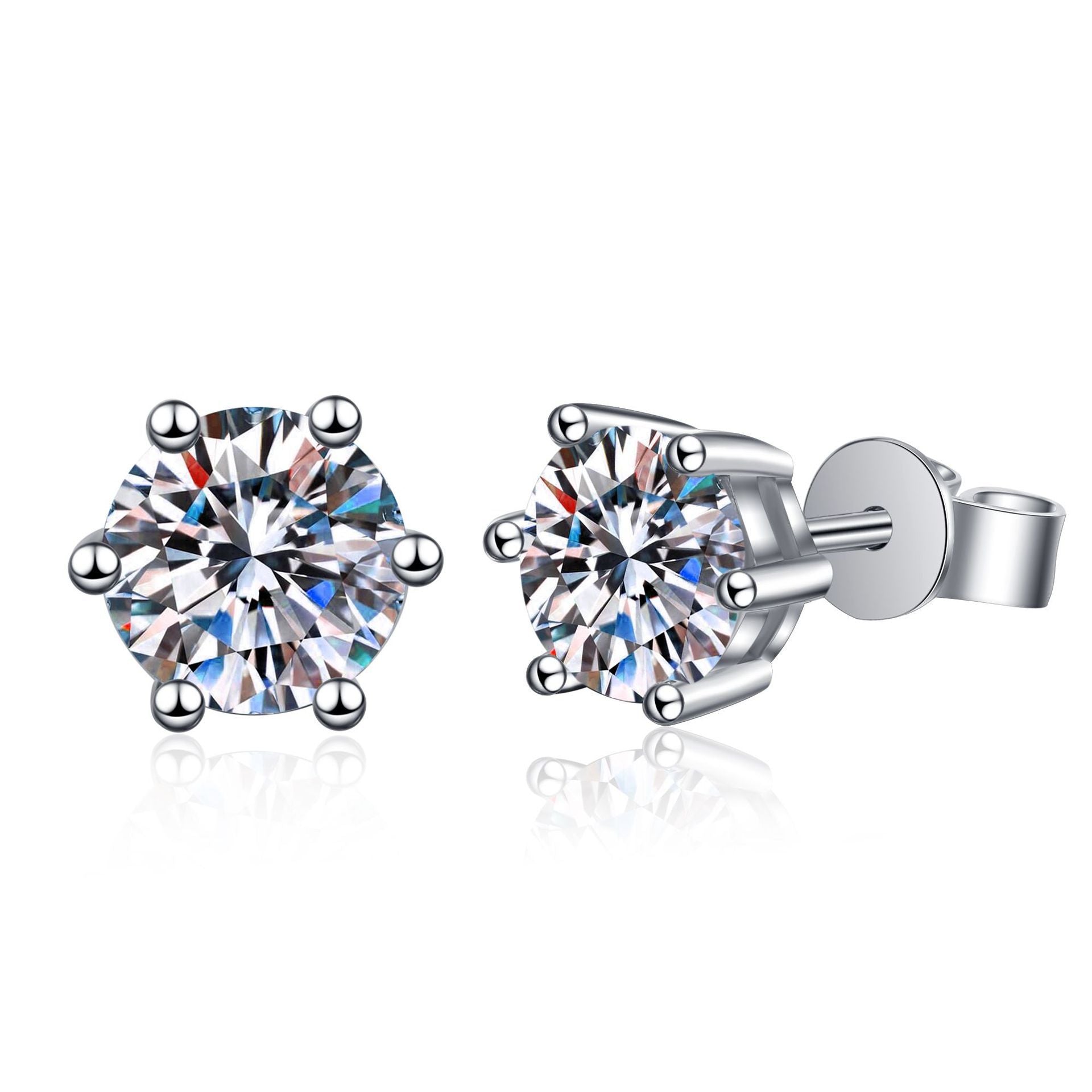 925 Sterling Silver Fin Moissanite örhänge Dam