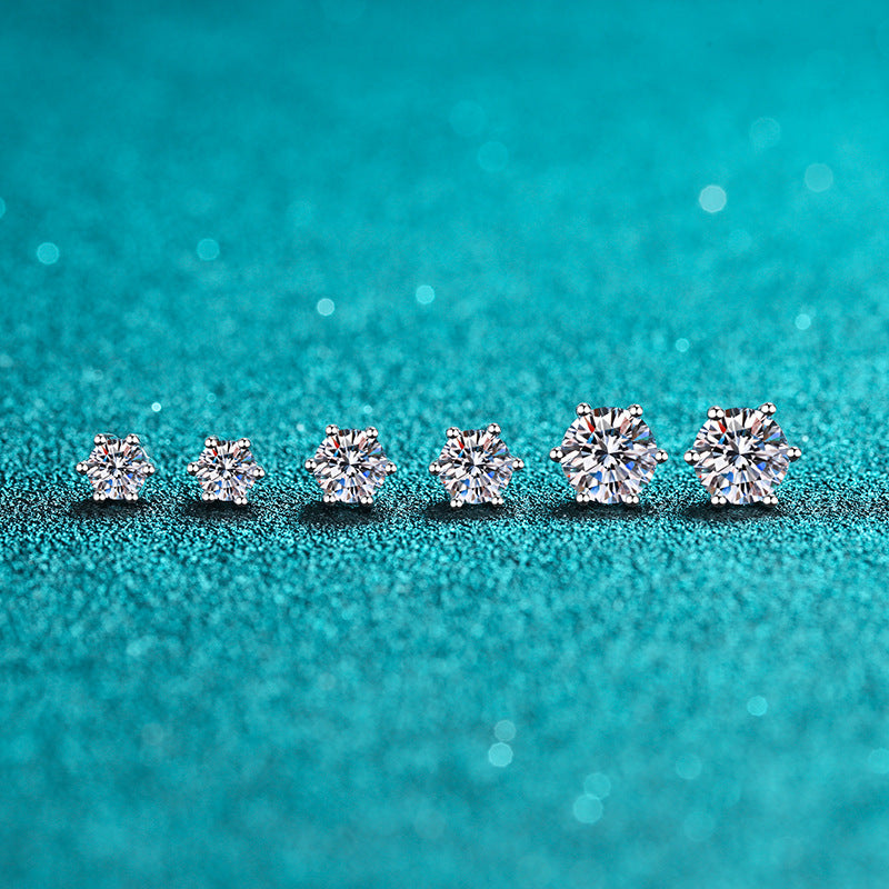 925 Sterling Silver Fin Moissanite örhänge Dam