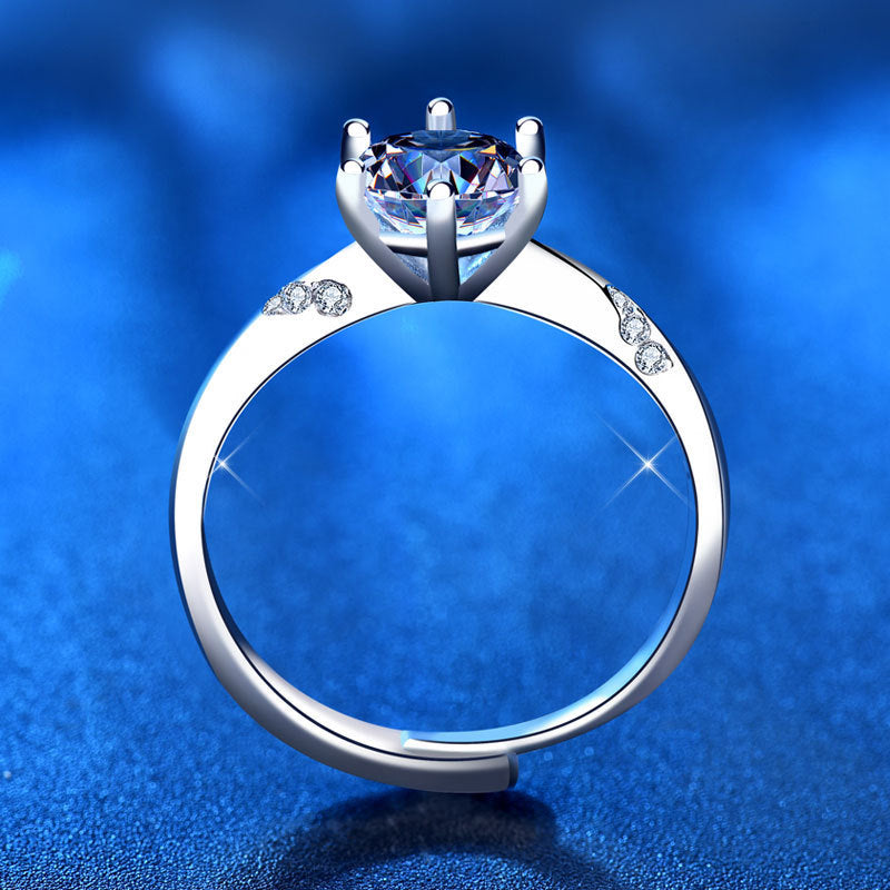 Dam  Moissanite Ring 925 Sterling Silver