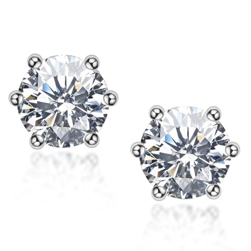 Moissanite Vackra klassiska Örhänge i silver