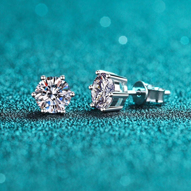 925 Sterling Silver Fin Moissanite örhänge Dam