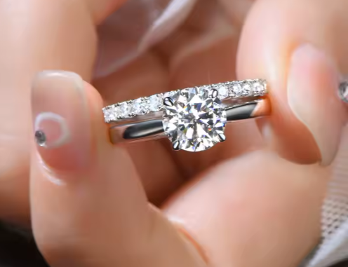925 Sterling Silver Solitärring – Moissanite Elegans 2-1