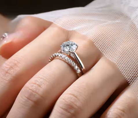 925 Sterling Silver Solitärring – Moissanite Elegans 2-1