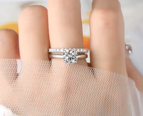 925 Sterling Silver Solitärring – Moissanite Elegans 2-1