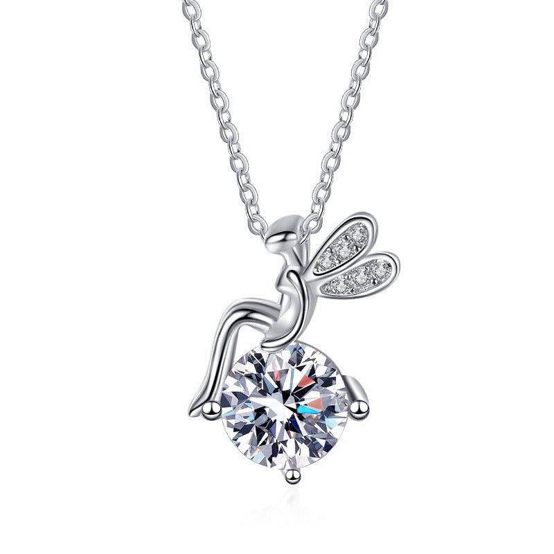 Moissanite 925 Sterling Silver FARCENT Halsband för Kvinna