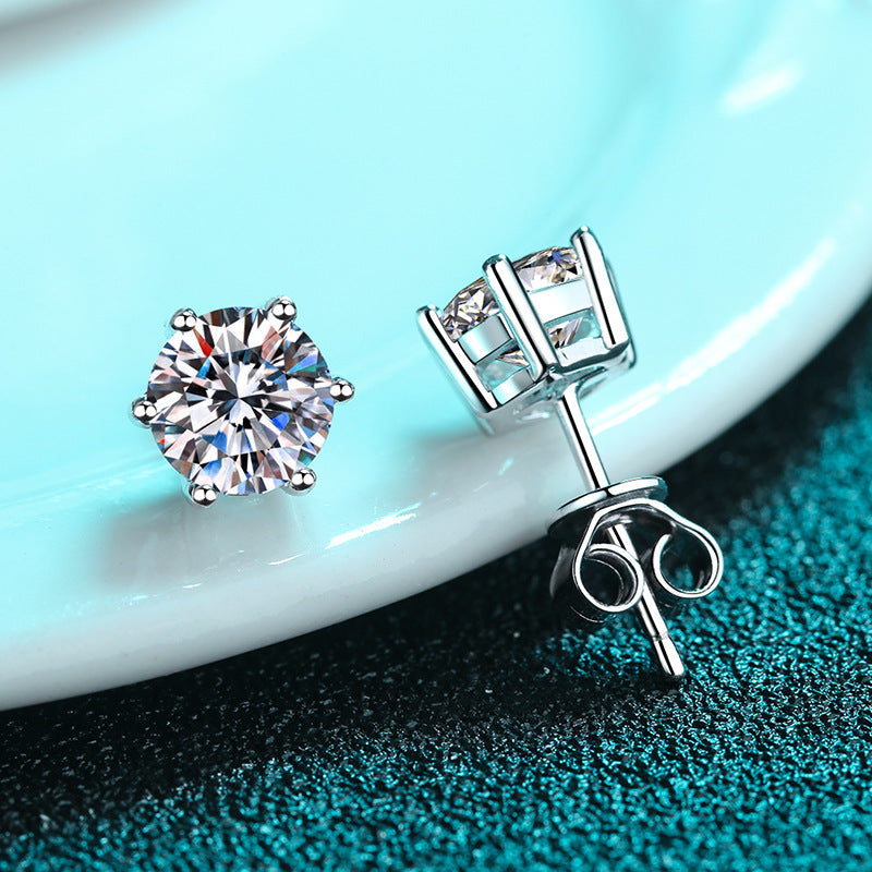 925 Sterling Silver Fin Moissanite örhänge Dam