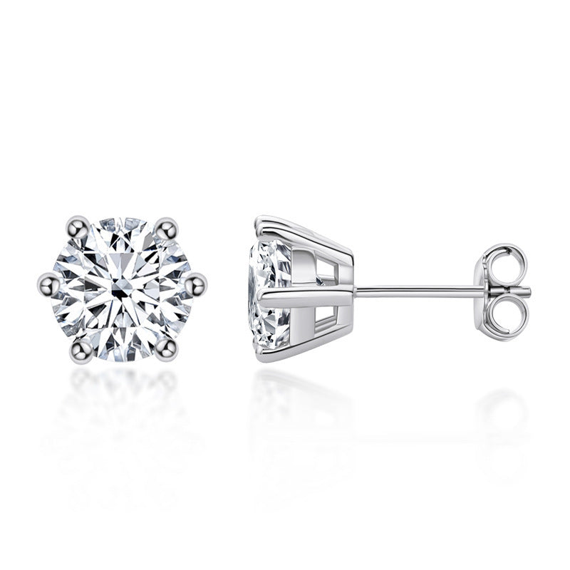 Moissanite Vackra klassiska Örhänge i silver