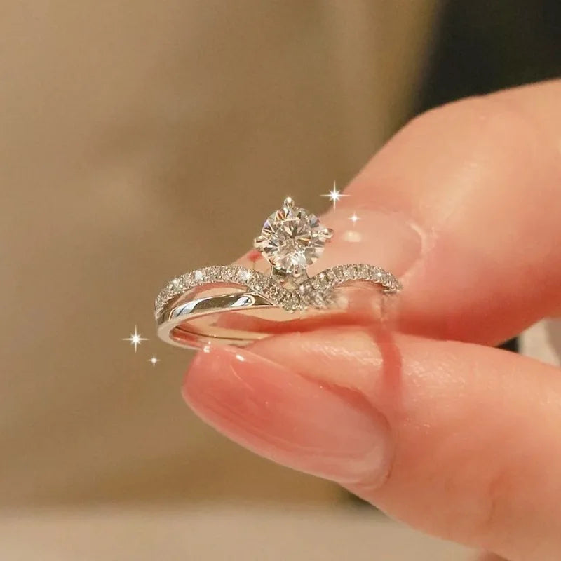 Exquisite 925 Sterling Silver Moissanite Ring