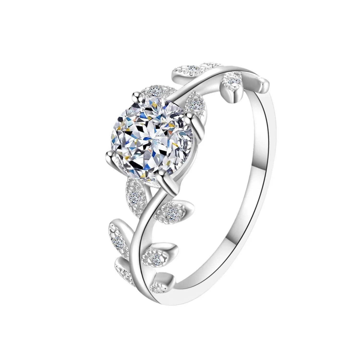 Leaf Moissanite Ring