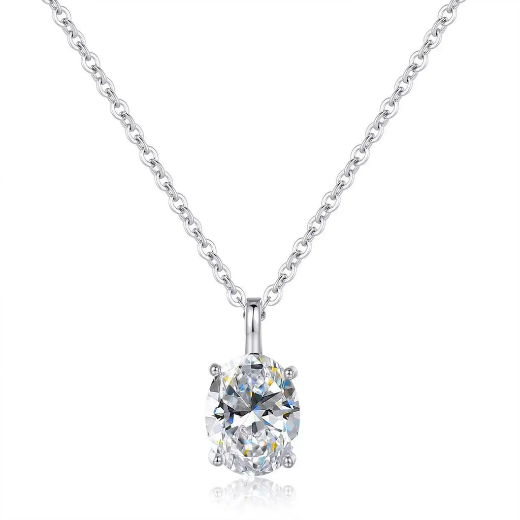 Moissanite Diamond 925 Sterling Silver Pendant Necklace for Women