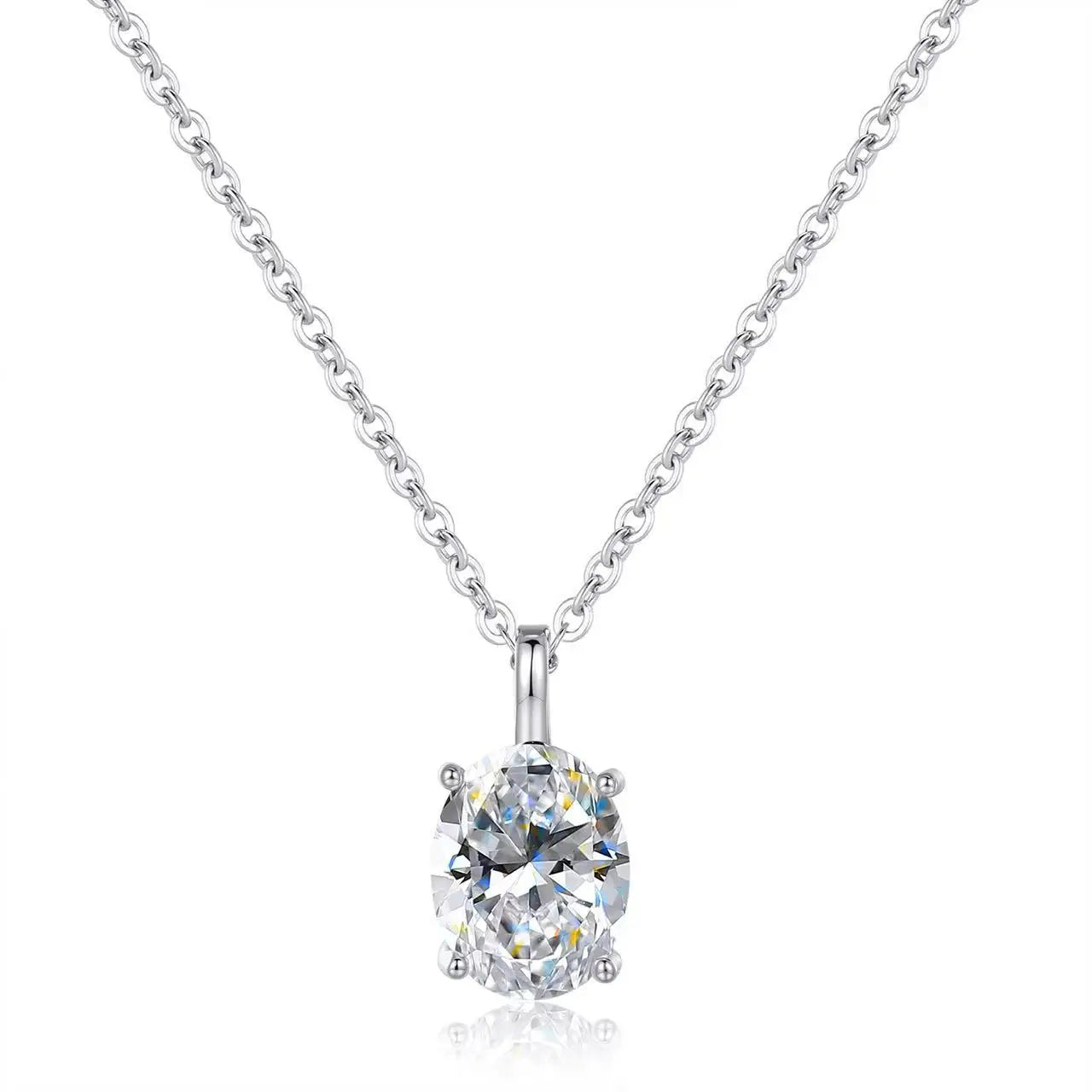 Moissanite Diamond 925 Sterling Silver Pendant Necklace for Women