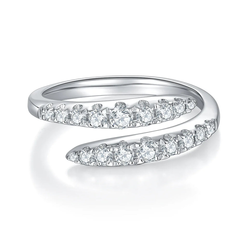 Fine Jewelry Moissanite Ring VVS 925 Silver Moissanite Round Brilliant Cut
