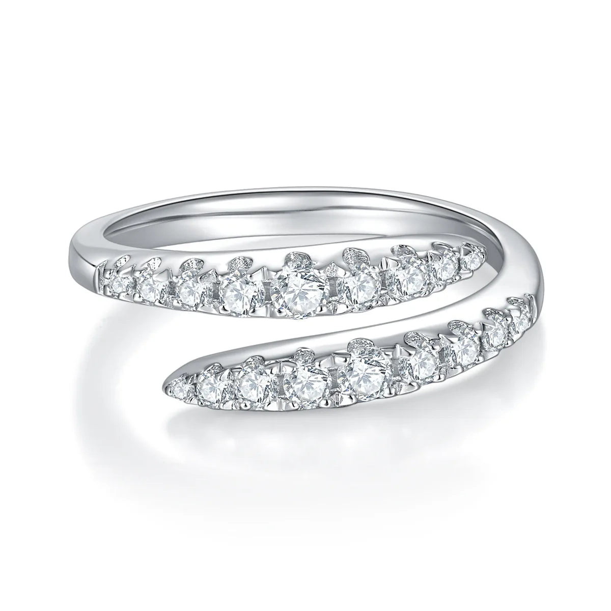 Fine Jewelry Moissanite Ring VVS 925 Silver Moissanite Round Brilliant Cut