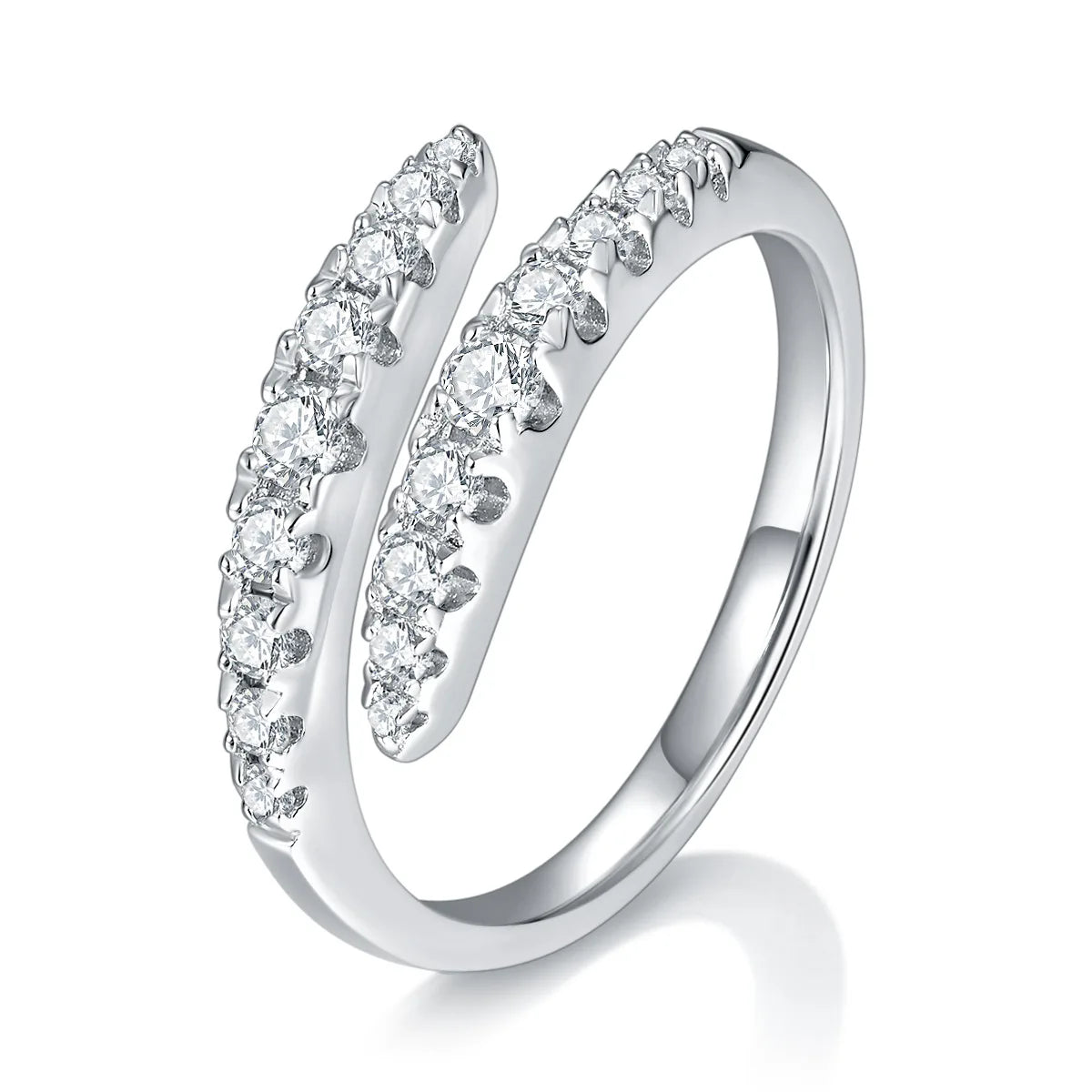 Fine Jewelry Moissanite Ring VVS 925 Silver Moissanite Round Brilliant Cut