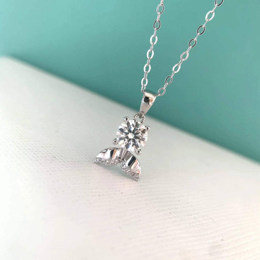 Mermaid Tail Sparkling Moissanite Necklace