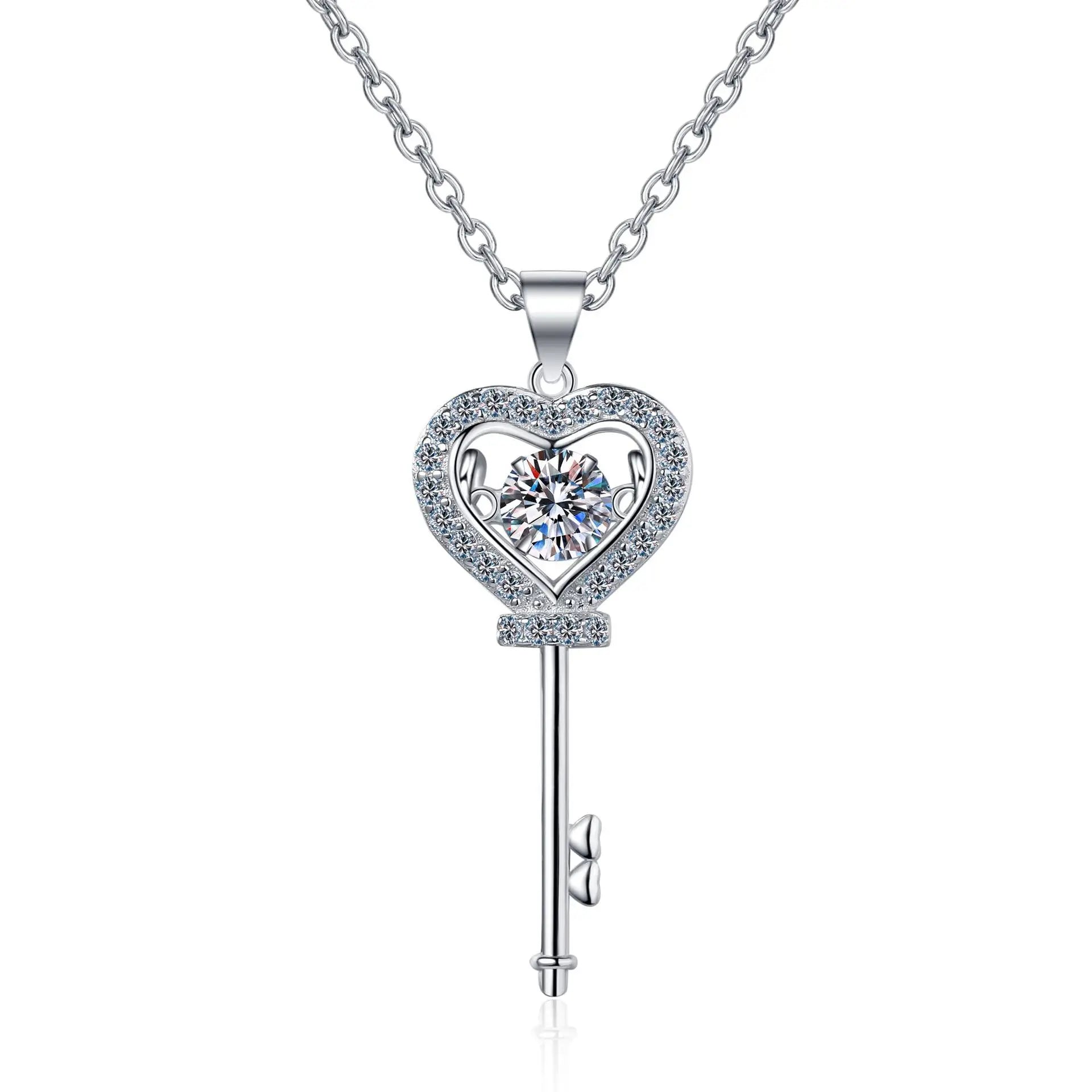 Key-Shape Moissanite Neckless