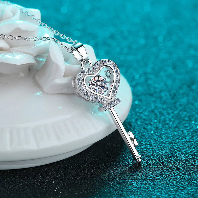 Key-Shape Moissanite Neckless