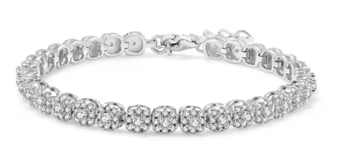 Moissanite Tennis armband – "Frey" 925 Sterling Silver, Justerbar Design