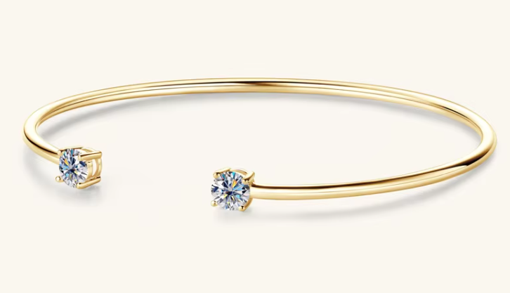 Moissanite Armband "Flair" i 925 Sterling Silver – Rund Slipning, Elegant & Tidlöst