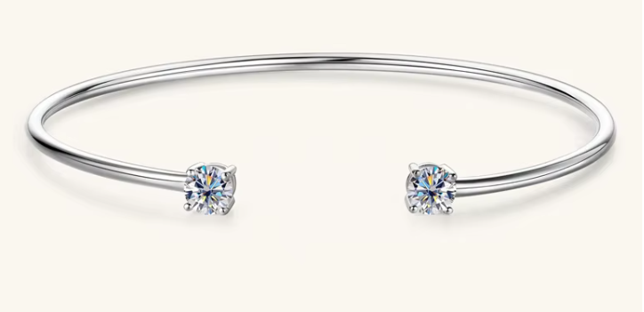 Moissanite Armband "Flair" i 925 Sterling Silver – Rund Slipning, Elegant & Tidlöst