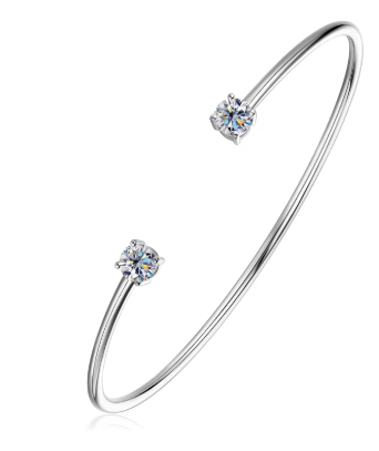 Moissanite Armband "Flair" i 925 Sterling Silver – Rund Slipning, Elegant & Tidlöst