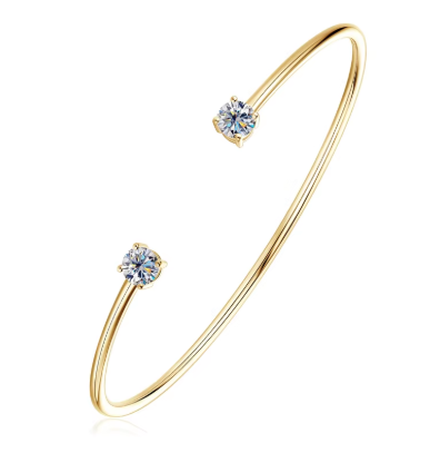 Moissanite Armband "Flair" i 925 Sterling Silver – Rund Slipning, Elegant & Tidlöst