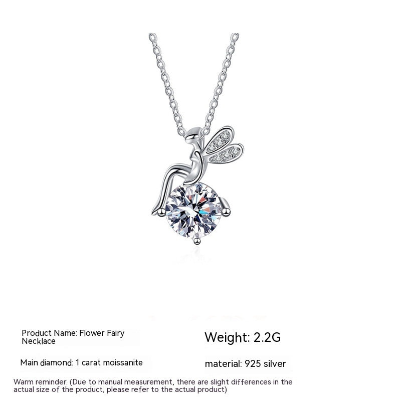 Moissanite 925 Sterling Silver FARCENT Halsband för Kvinna