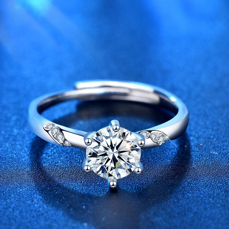 Dam  Moissanite Ring 925 Sterling Silver