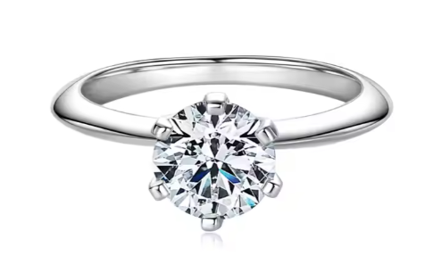Moissanite Solitaire Ring "Mary" i 925 Sterling Silver