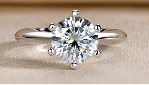 Moissanite Solitaire Ring "Mary" i 925 Sterling Silver