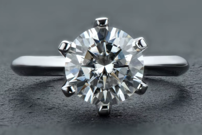 Moissanite Solitaire Ring "Mary" i 925 Sterling Silver