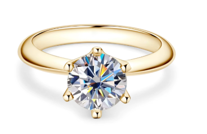 Moissanite Solitaire Ring "Mary" i 925 Sterling Silver