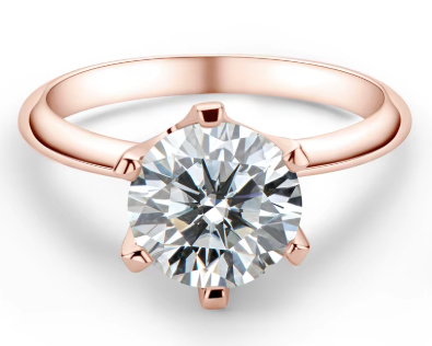 Moissanite Solitaire Ring "Mary" i 925 Sterling Silver