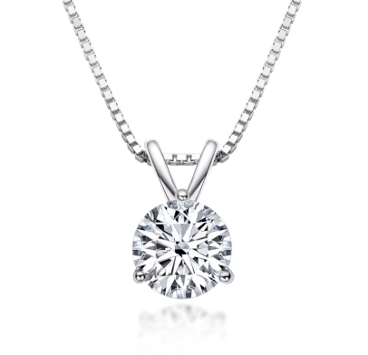 Lyxigt Moissanite "Varda" Halsband 2 ct sten – 8 mm Brilliant-cut | 925 Sterling Silver