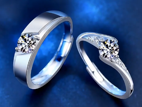 Minimalistisk Moissanite-ringar i S925 Sterling Silver för par