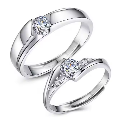 Minimalistisk Moissanite-ringar i S925 Sterling Silver för par