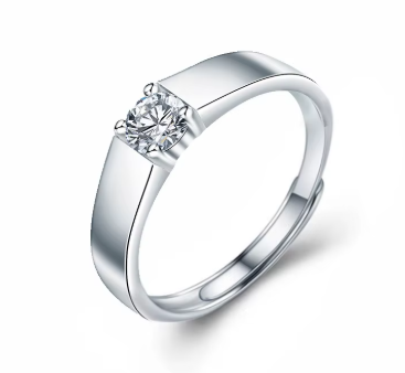 Minimalistisk Moissanite-ringar i S925 Sterling Silver för par