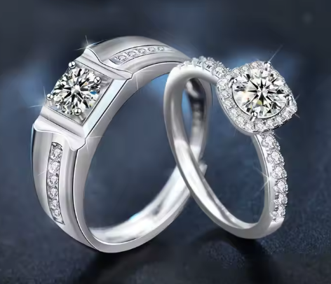 Matchande Moissanite Ringar för Par – Förlovning, Bröllop & Jubileum