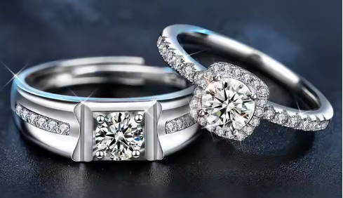 Matchande Moissanite Ringar för Par – Förlovning, Bröllop & Jubileum