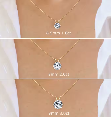 Moissanite-Pendant 2 ct i 925 Sterling Silver – En Tidlös Klassiker Roxy