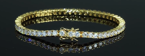 Elegant, klassisk Tennis armband Cluster Moissanit 925 Silver - "Fortuna"
