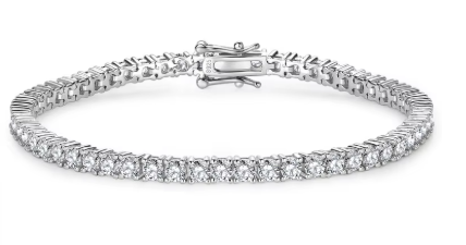 Elegant, klassisk Tennis armband Cluster Moissanit 925 Silver - "Fortuna"