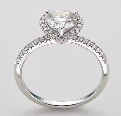 Moissanite Solitaire-ring i 925 Sterling Silver – Klassisk och Lyxig