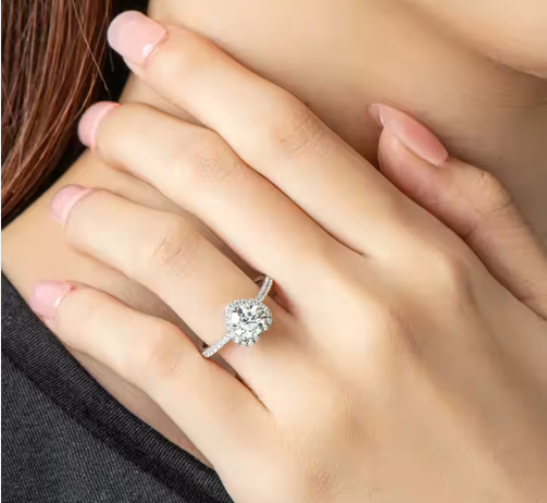 Moissanite Solitaire-ring i 925 Sterling Silver – Klassisk och Lyxig