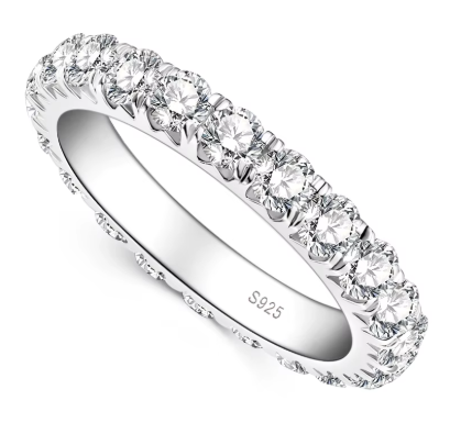 Trendig Moissanite Tennis-ring "Belle" i 925 Sterling Silver